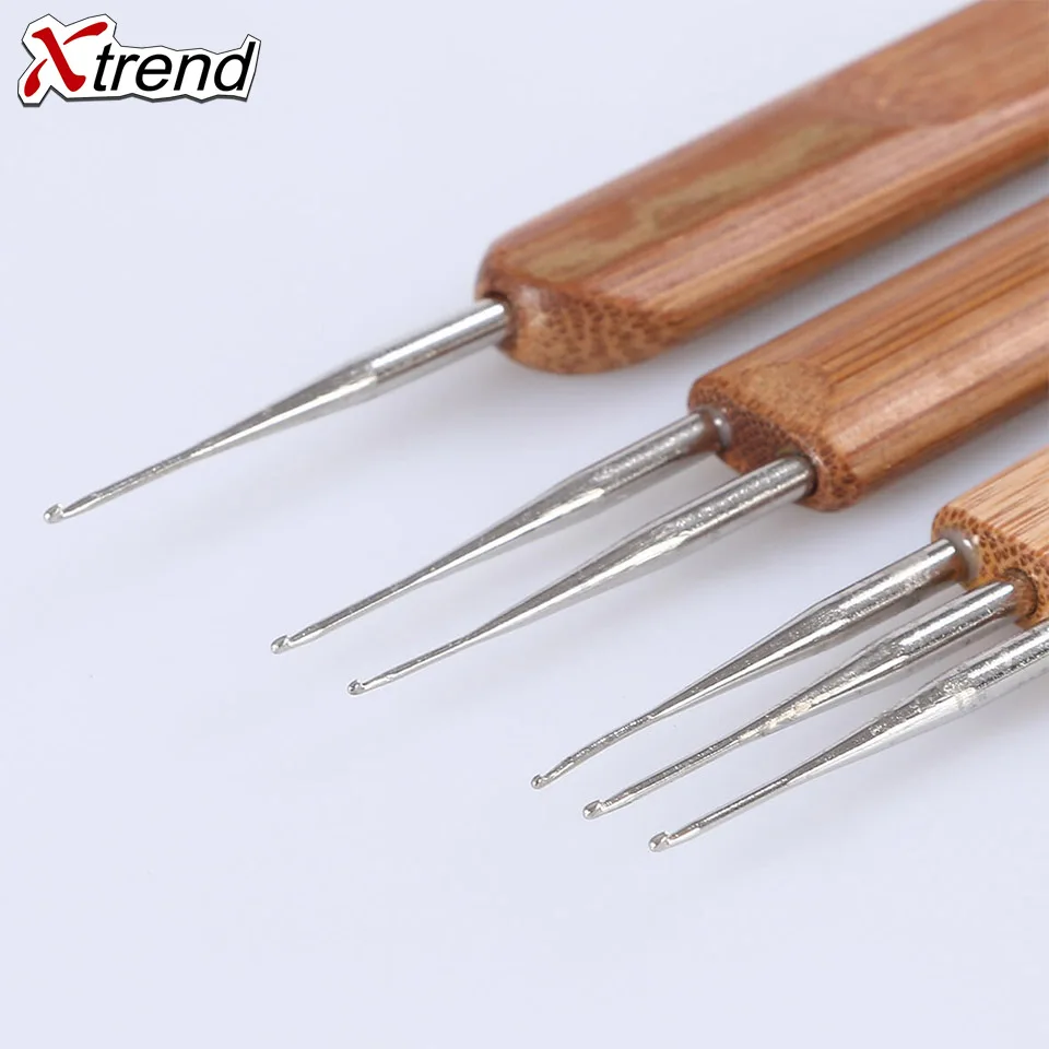 Xtrend 3 шт. крючком Крючки волосы косы индийский крючок Agulha de croche бамбуковая