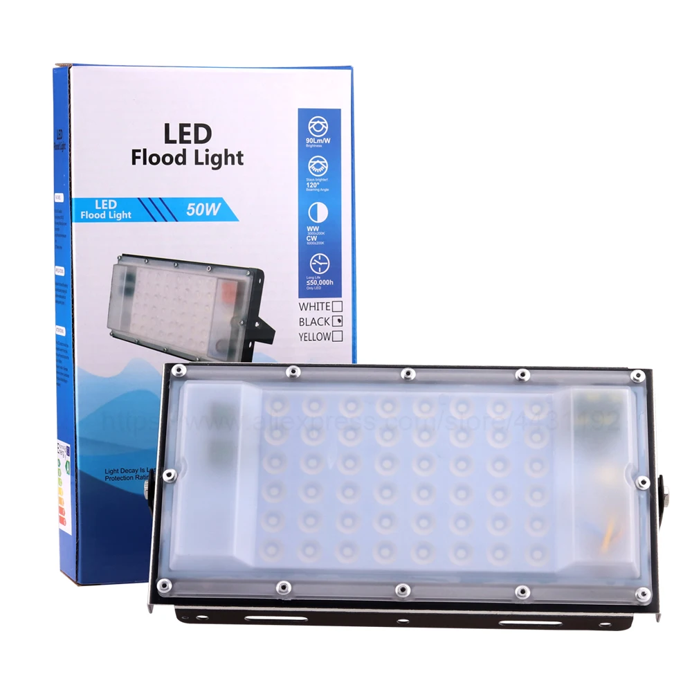 

Borbede 50W AC85-265V LED FloodLights Outdoor Wall Garden Lights Waterproof Square Spotlight Flood Light