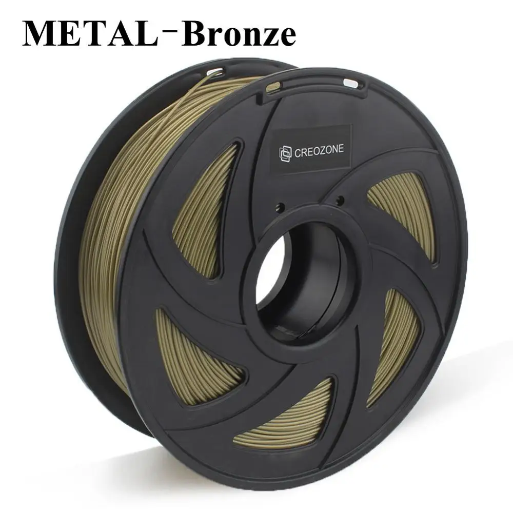 Metal-Bronze CREOZONE Премиум нить для 3d принтера 1,75 1 кг PETG ABS углеродное волокно TPU нейлон/PA Металл бедра 3D пластиковая нить - Цвет: Metal-Bronze