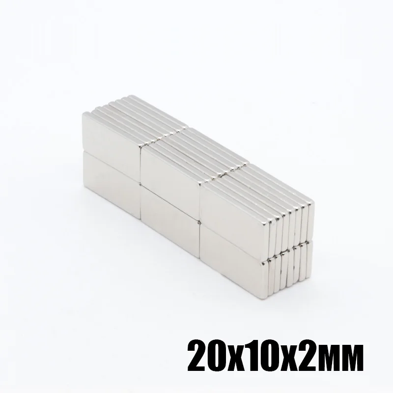 200 шт. 20x10x2 мм N35 Сильный квадратный NdFeB редкоземельный магнит 20*10*2 мм неодимовые магниты 20 мм x 10 мм x 2 мм