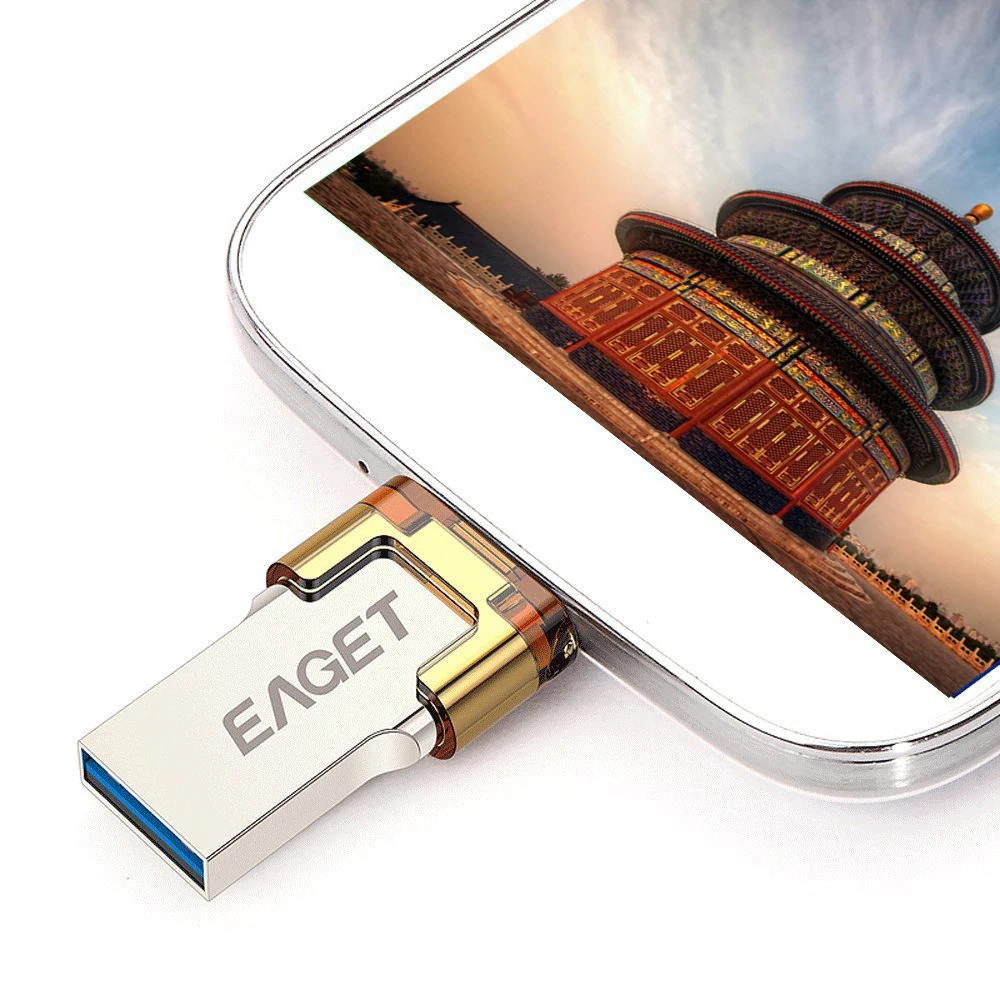 Usb flash drive 3.0 Eaget v80 пройти h2test OTG Смартфон Tablet PC 16 ГБ 32 64 usb pen driveExternal Хранения pendrive |