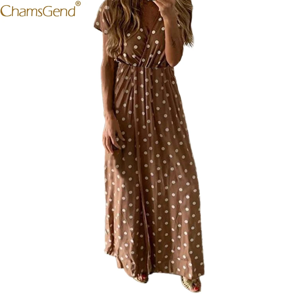 Женское длинное платье в горошек Boho свободные пляжные платья и туники размера