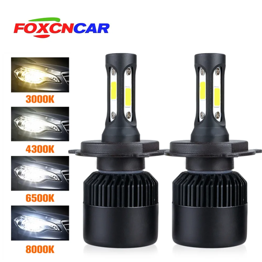 Автомобильные светодиодные фары Foxcncar H7 светодиодный H4 3000K 6500K 4300K 8000K