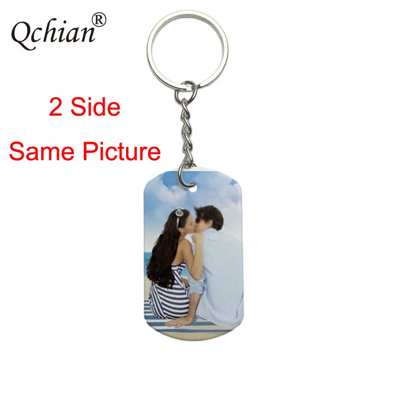 2 side same picture Пользовательский DIY тег фото брелок из нержавеющей стали выгравированный фотография брелок Шарм брелок ювелирные изделия - Цвет: 2 side same picture