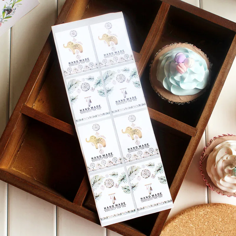 

Elephant decoration seal label sticker hand made cookie bag box sealing paster gift packing decorative stickers
