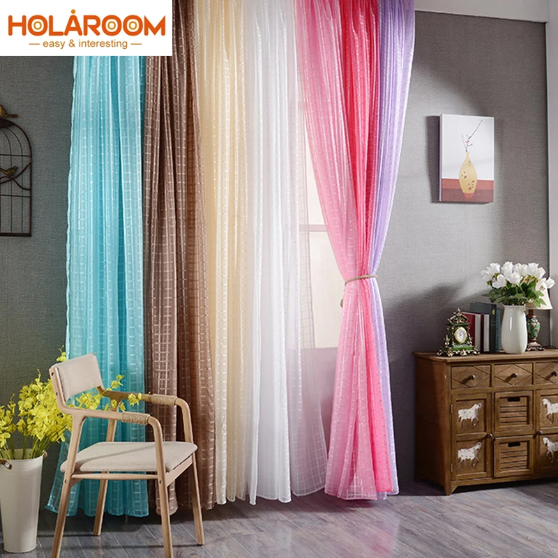 Белые оконные занавески в европейском и американском стиле однотонные дверные