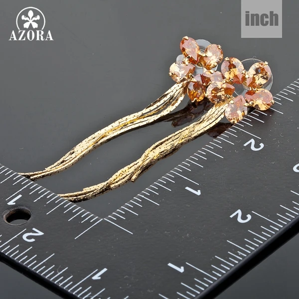 Азора подсолнечника золото Цвет с шампанское кубический цирконий серьги в виде