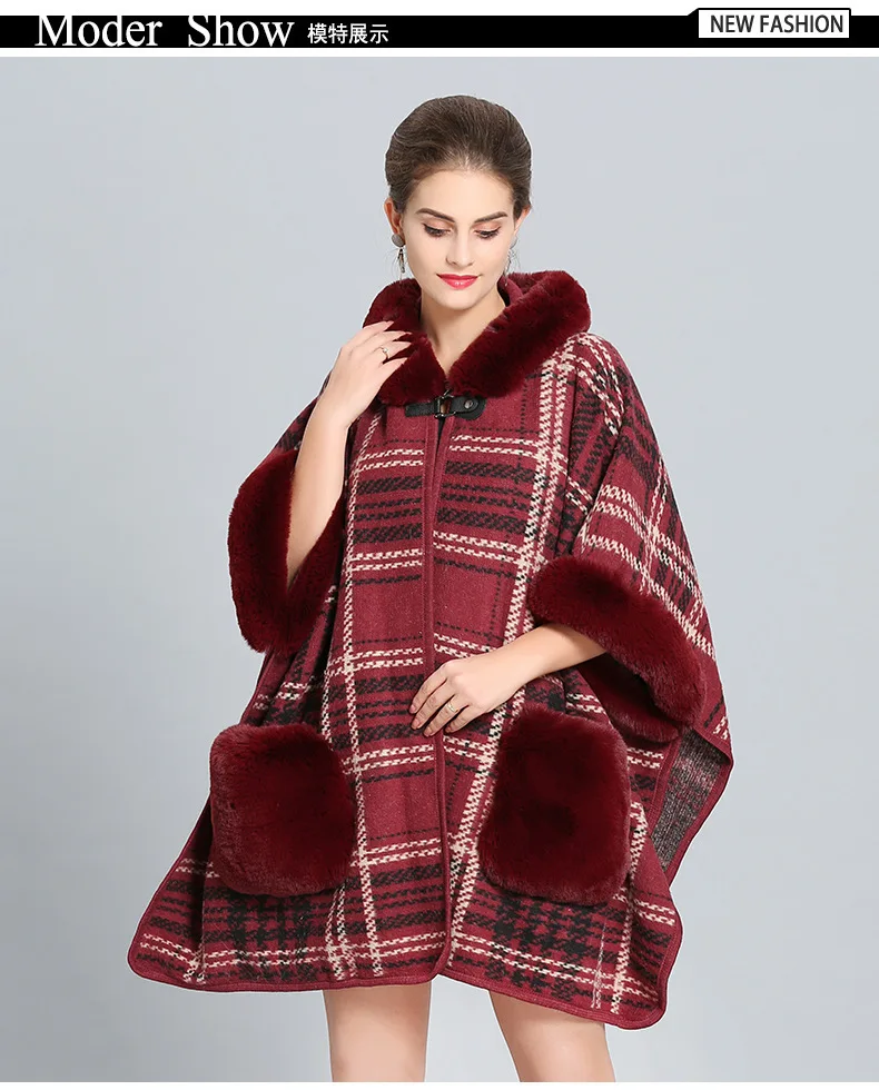 Женское пончо в полоску из искусственного меха новое роскошное элегантное