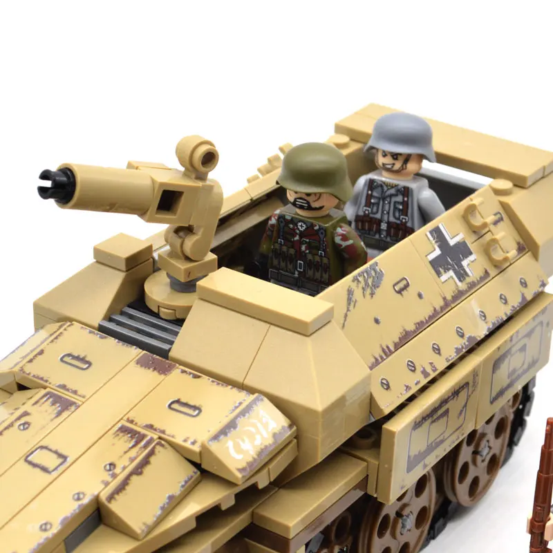 Набор из 12 фигурок, мини бронированный автомобиль 5D KFZ 251, 355 шт, мотоциклы Kar 98 k, строительные блоки, кирпичи, Подарочные игрушки для детей
