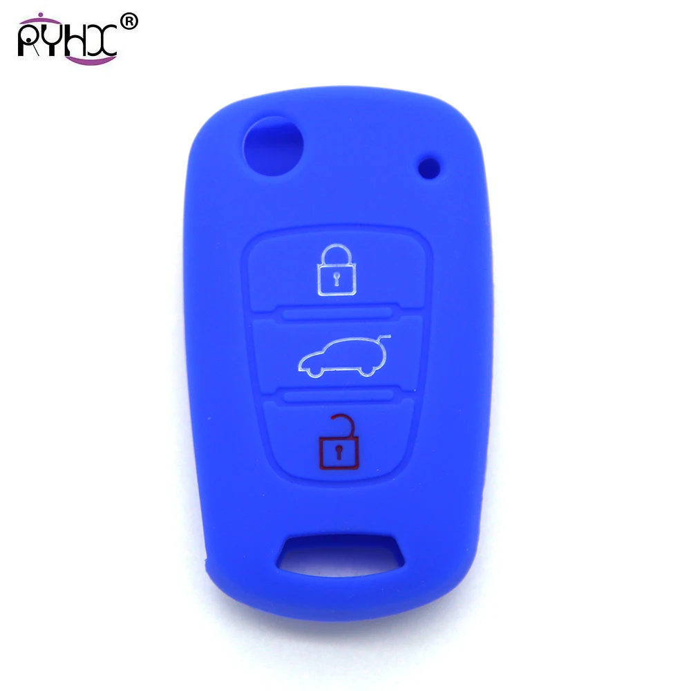RYHX 3 Buttons Silicone Car Remote Flip Key Cover Case Fob Shell Holder For Rio K2 K5 Sportage Optima i20 i30 i35 Solaris Verna |