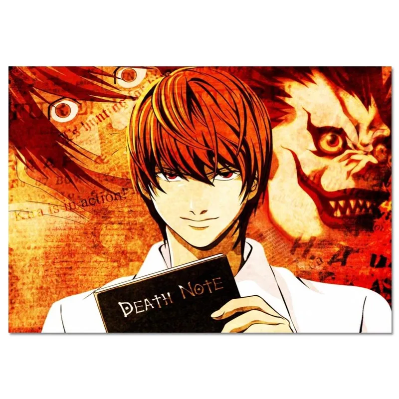 Плакат из аниме Death Note на заказ Холщовый плакат искусство фототкань настенный