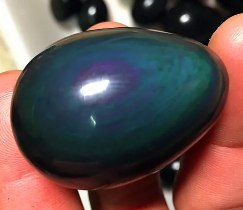 Натуральный кварцевый кристалл синий Радужный кот обсидиановый глаз яйцо...|egg|egg