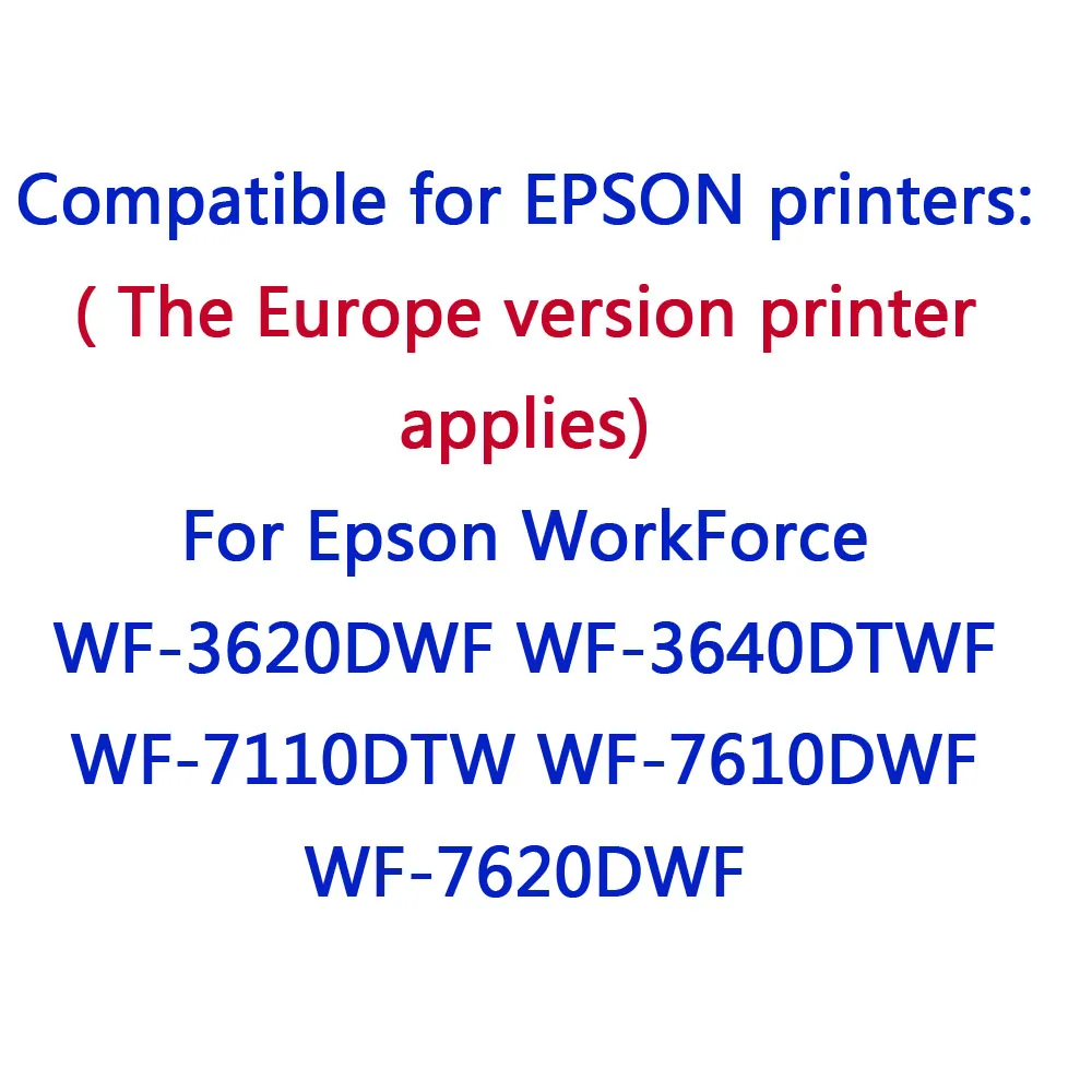 8 шт. совместимые картриджи 27XL для Epson WorkForce Pro WF-3620DWF WF-3640DTWF WF-7110DTW WF-7610DWF WF-7620DTWF