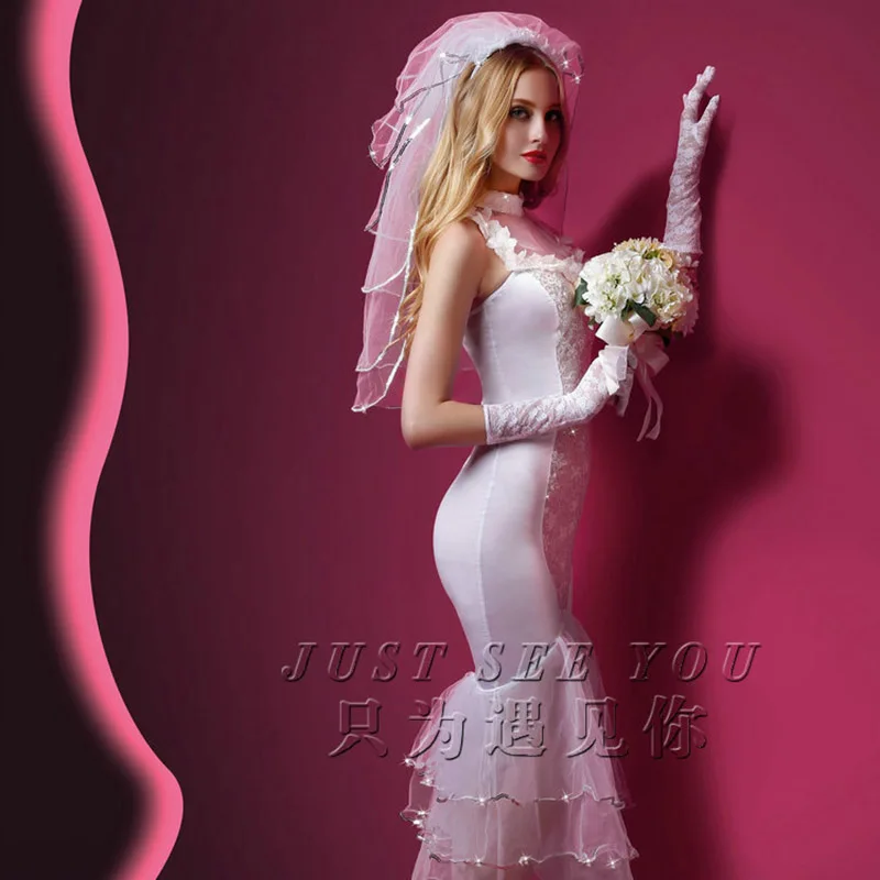 JSY Porno женское свадебное платье косплей пикантное нижнее белье сексуальное