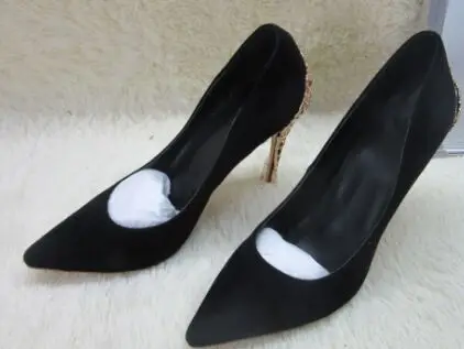 Лидер продаж черные замшевые туфли-лодочки Hongyi на высоком каблуке с острым