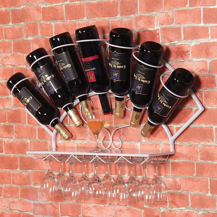 Железная винная полка подвесная настенная декоративная для вина винограда