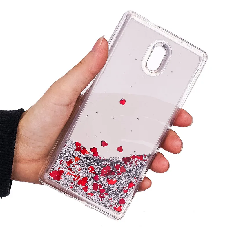 Для Nokia 6 8 3 силиконовый чехол жидкость зыбучие пески прозрачная задняя крышка для
