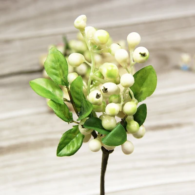 white green 4 цвета 5 шт. декоративные клубничный фруктовый ягода, искусственный цветок цветы из шелка, фрукты, украшение для свадьбы, дома, украшения растения из шелка - Цвет: white green