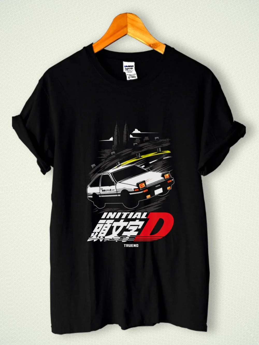 Новинка футболка с изображением персонажа мультфильма Initial D автомобиля дрифта