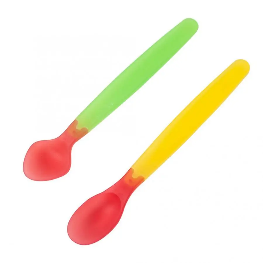 2 шт. ложка для кормления детей силиконовая измерения температуры сменная