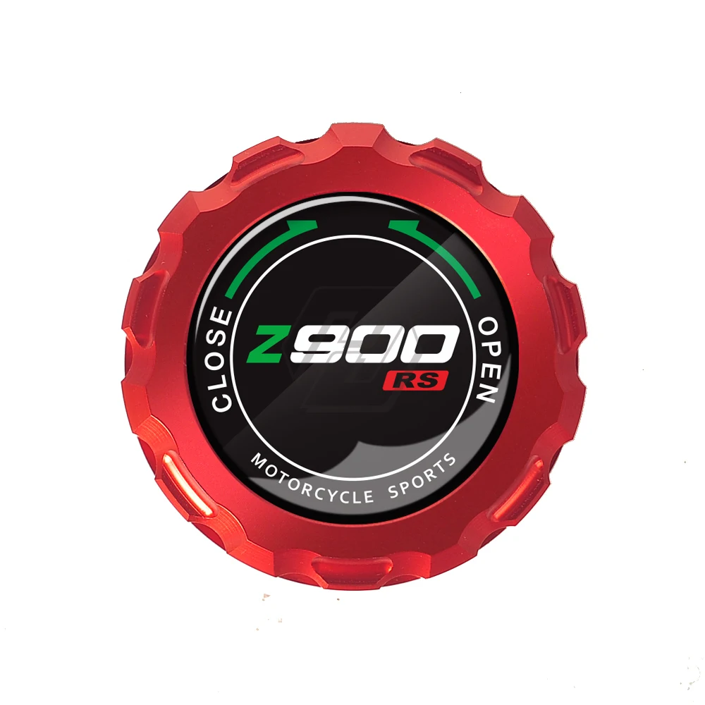Красный Aluminum Motorcycle Rear Brake Fluid Reservoir Cap Case for Kawasaki Z900RS From - Цвет: Красный