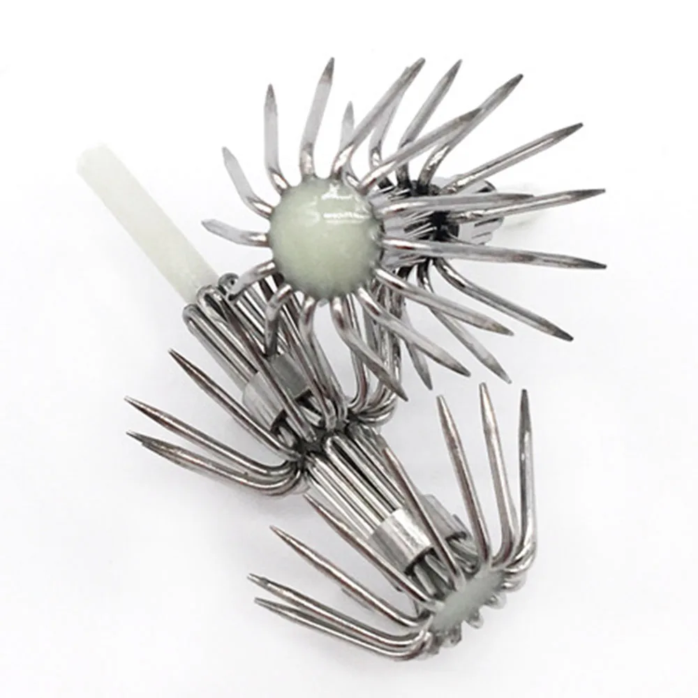 10 шт. Нержавеющая сталь приманка в виде кальмара с крючками приманки из твердого