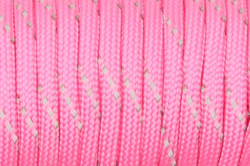 pink reflective CAMPINGSKY 550 светоотражающий Паракорд парашютный шнур шнурок для палатки Mil Spec type III 7 нитей 50 футов Паракорд для пеших прогулок кемпинга - Цвет: pink reflective