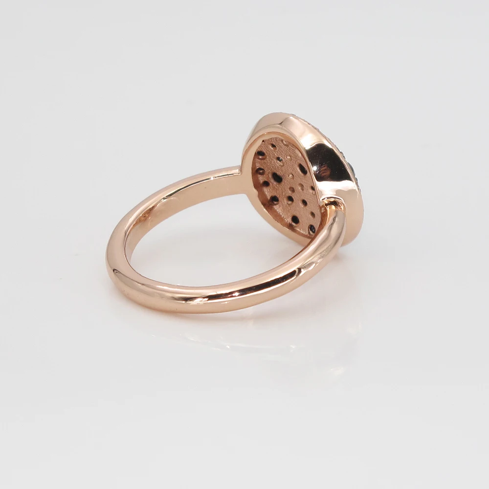 Лучший новейший дизайн уникальное черное циркониевое круглое кольцо для друга