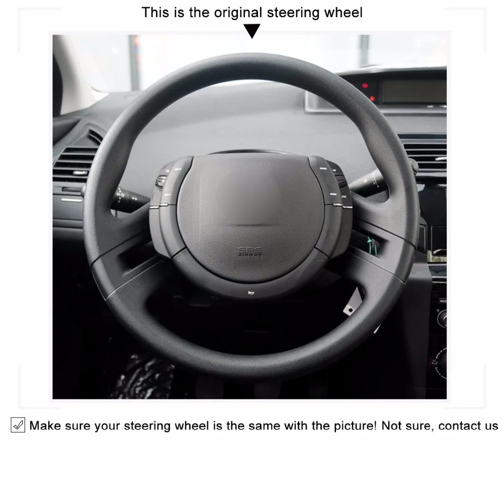 MEWANT черная искусственная кожа для Citroen C4 Picasso 2007 2013|car steering wheel cover|steering coverwheel cover |