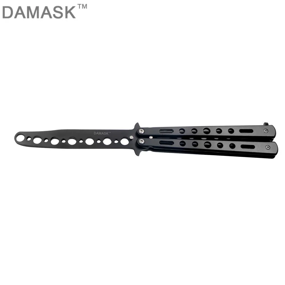 DAMASK без края тупое лезвие расческа Бабочка нож из нержавеющей стали складной