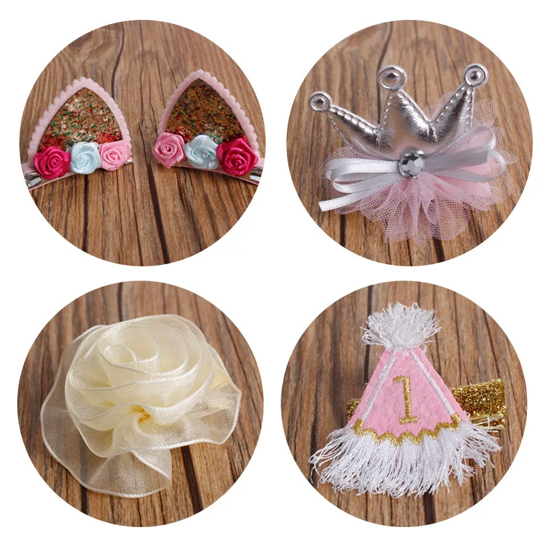 Children's Jewelry Bowknot Diadem Cat Ears Package Cloth Baby Hairpin Side Clamp Hair Clips For Children Acessorio De Cabelo T | Мать и