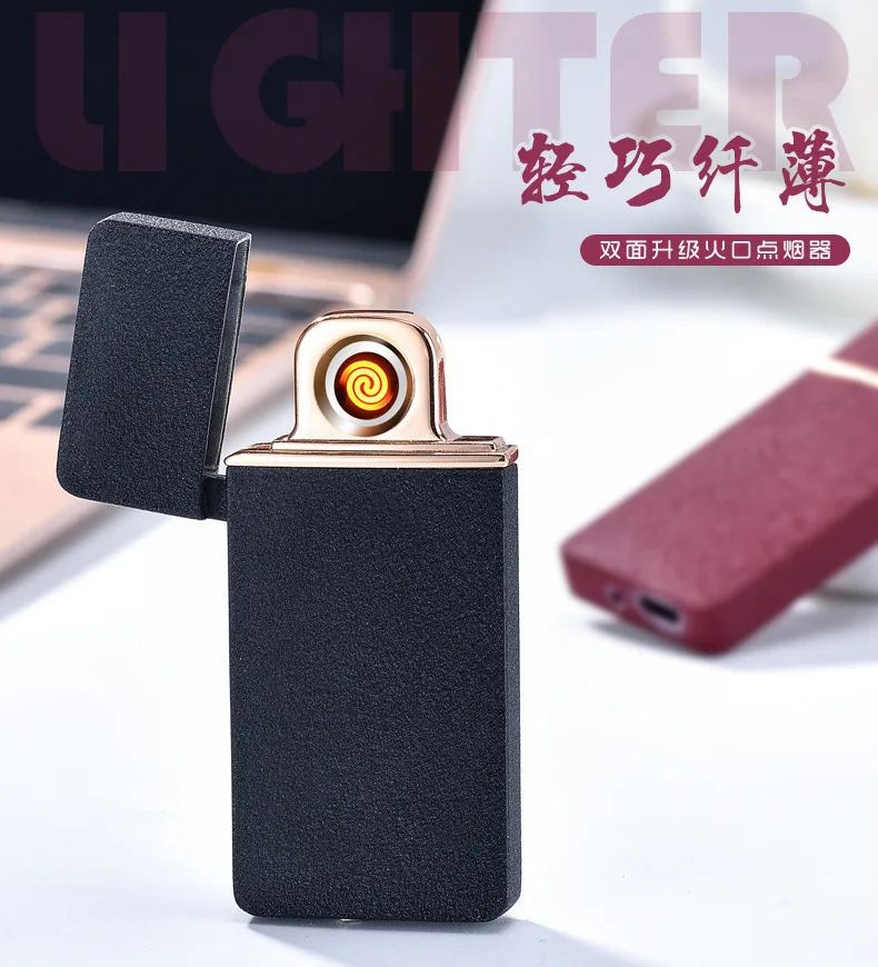 Оригинальность металла двухсторонний точечный детектор дыма Usb зарядка электрическая зажигалка мужской подарок