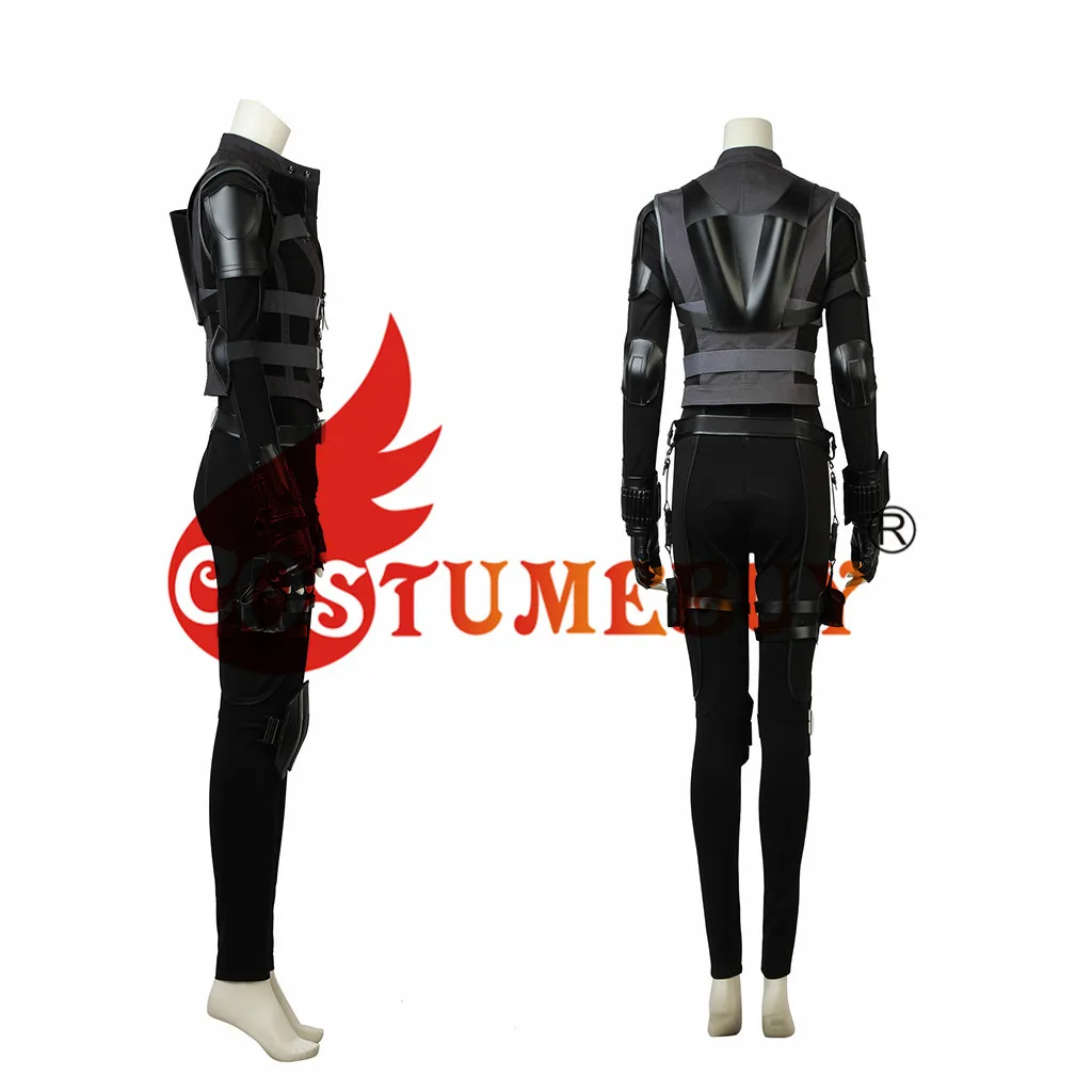 Costumebuy Мстители: Бесконечность война Наташа Романова черный костюм вдовы Хэллоуин Мстители Черная Вдова Костюм L920