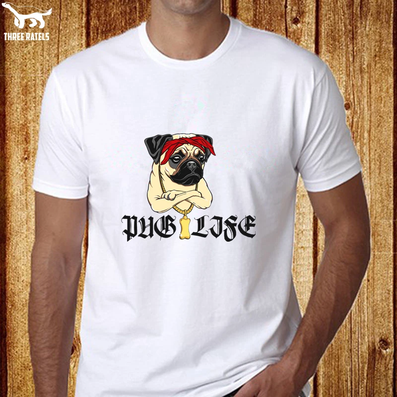 Three Ratels FUT430 pug life мопс жизнь крутой гангстер футболка мужская мужские футболки
