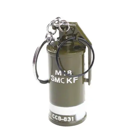 smoke grenade 50 шт./лот PUBG Специальный корпус уровень 3 открывающийся брелок на рюкзак Flashbang Grenadier Solider Bullet брелок оптом - Цвет: smoke grenade