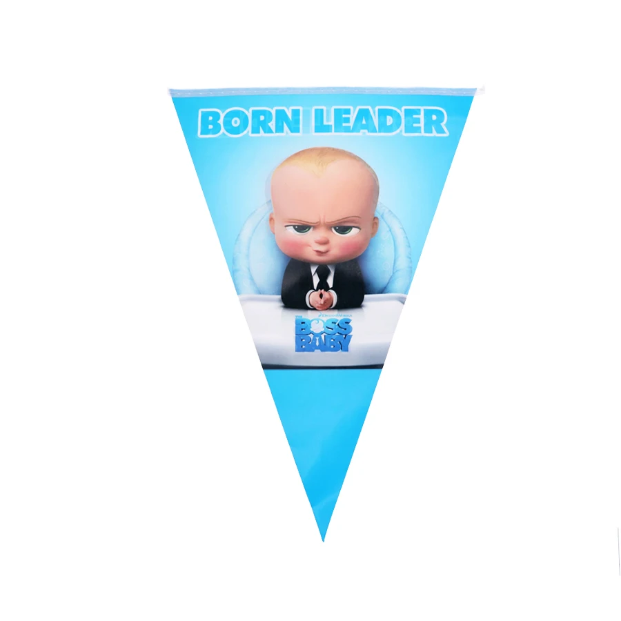 banner 10pcs Одноразовые наборы посуды Boss Baby День рождения гирлянды-флажки детские украшения воздушный шар вечерние поставщик - Цвет: banner 10pcs