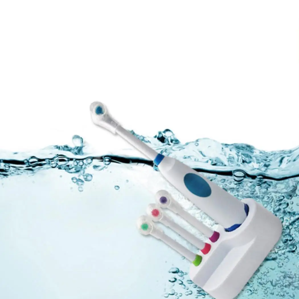 Battery Operated Waterproof Electric Rotating Toothbrush Anti Slip Handle Purple Green Blue Red Appliances |
