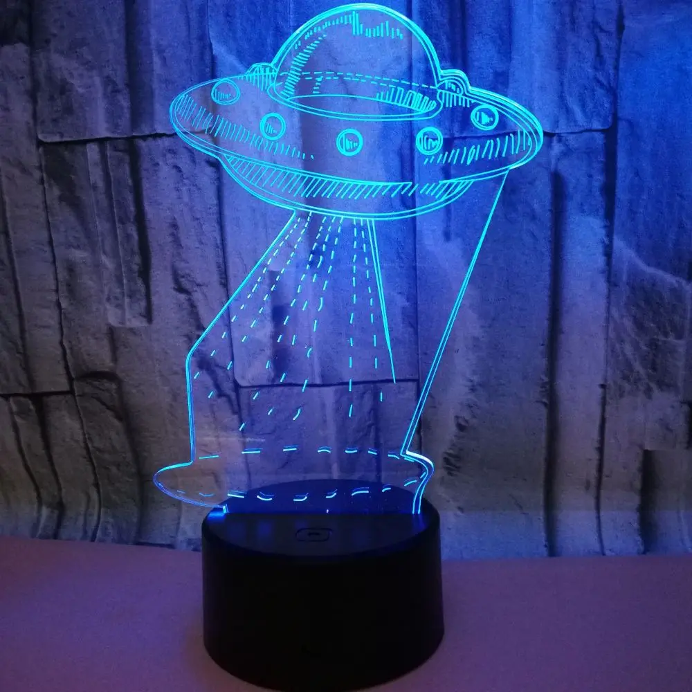 Летающая тарелка 3d ночник сенсорный пульт дистанционного управления