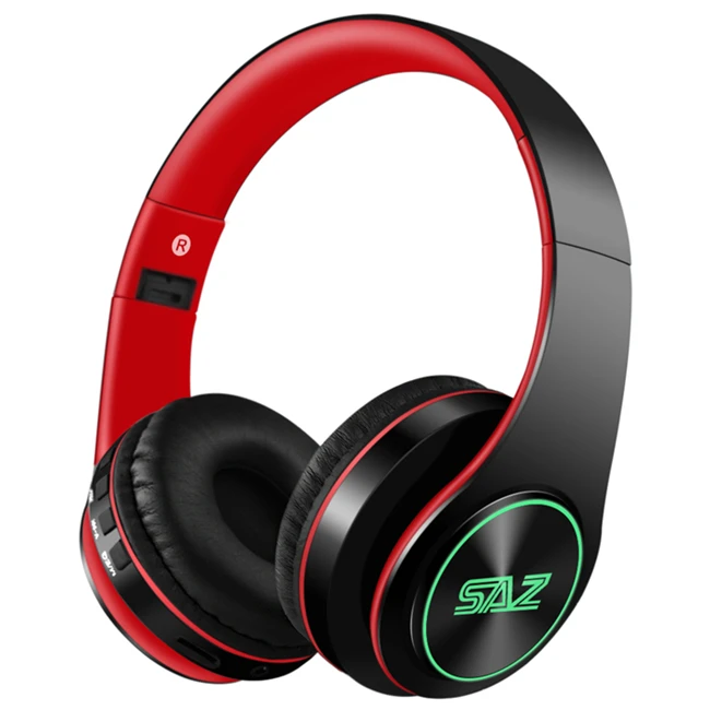 NUFANGYK Bluetooth наушники спортивные светящиеся наушники с микрофоном для телефонов xiaomi лучшие беспроводные розовые наушники - Цвет: Красный