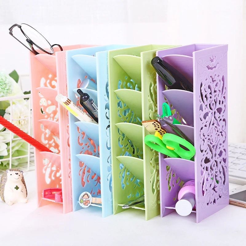 Настольный ящик для хранения с 4 отделениями корзин настольный пластиковый