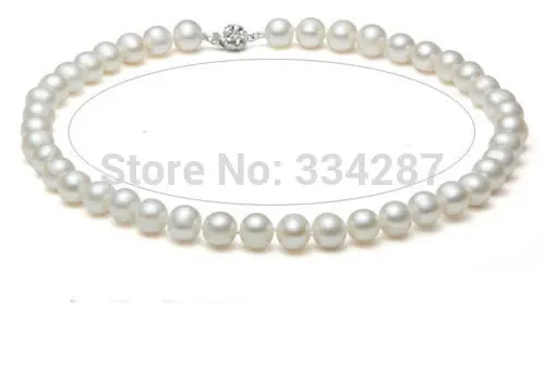 

wholesale good NATURAL AAA+ AKOYA 9-10MM WHITE PEARL NECKLACE 42-44CM LONG