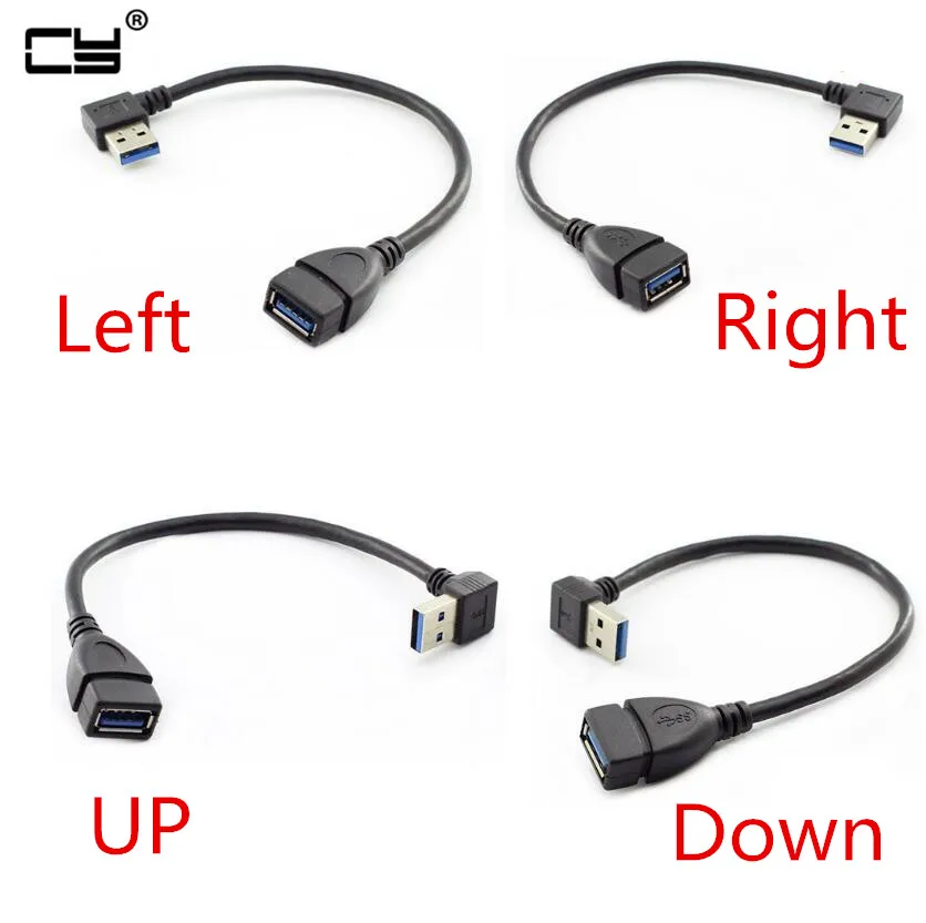 USB 3 0 кабель удлинитель для USB3.0 Папа папа Женский 90 градусов влево и вправо вверх