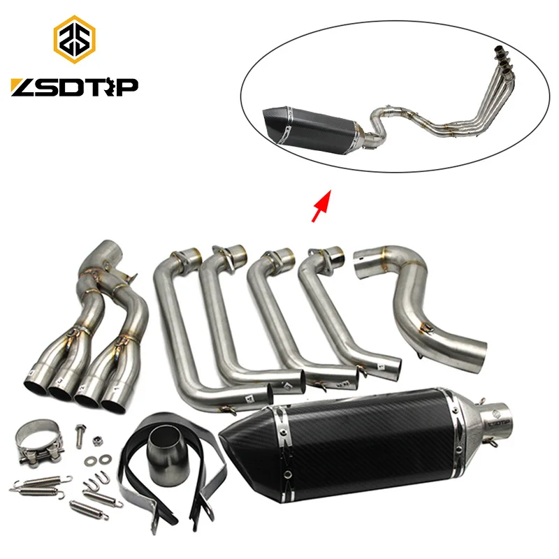 ZSDTRP CBR650 полная выхлопная система мотоцикла Header средний Соединительный патрубок