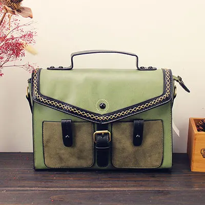 light green Стимпанк Британские женские сумки стимпанк Ретро сумки Дамская сумка на плечо рабочий портфель чистый цвет - Цвет: light green