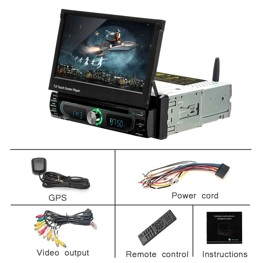 AMPrime автомобильный стерео радио 1 din " Android dvd-плеер Универсальный в-тире gps навигация Wifi FM приемник USB SD Bluetooth автомобильный Радио мультимедийный плеер аудио стерео