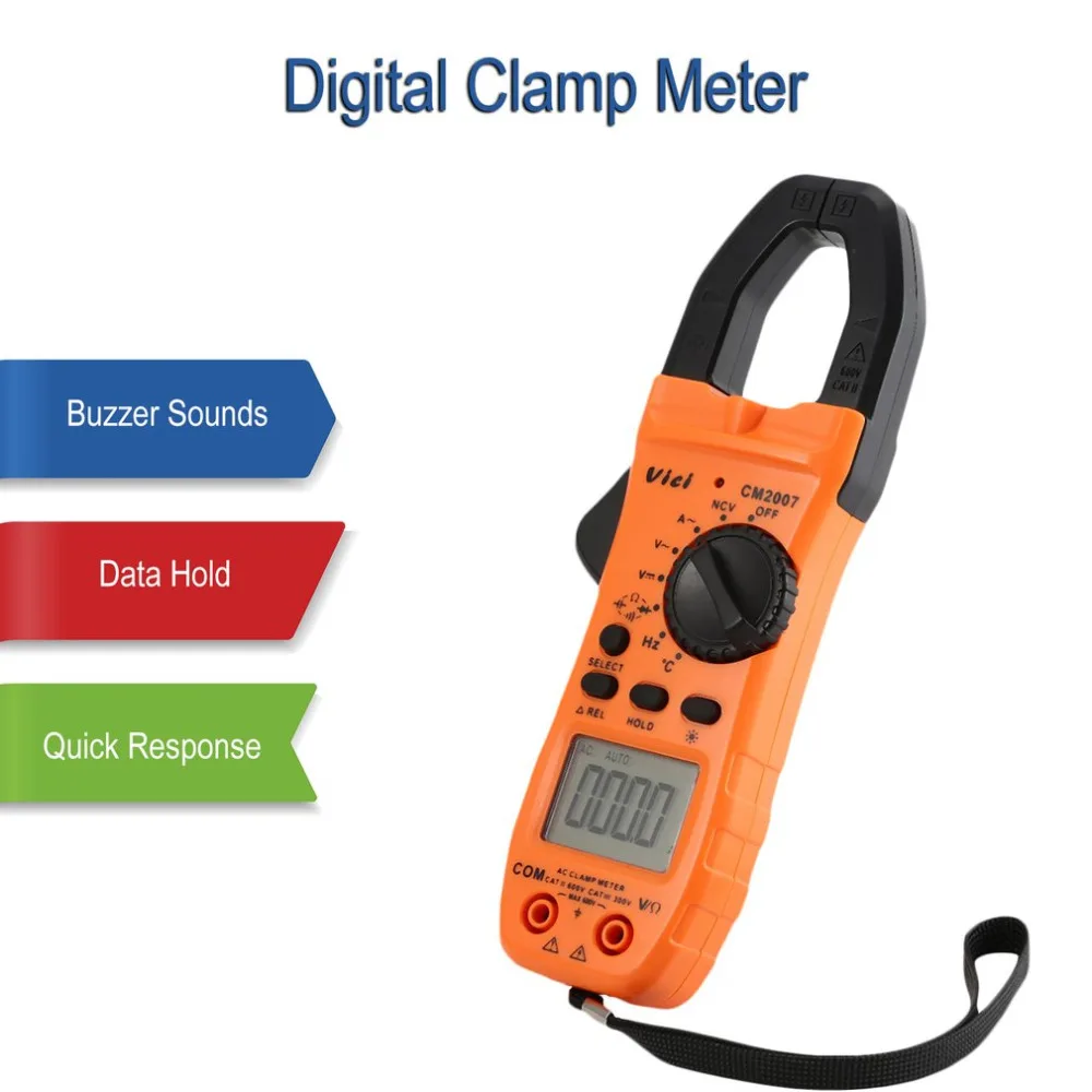 Vici CM-2007 Handheld Digital Clamp Meter Multimeter AC/DC Volt Current Voltage Ohm NCV Temperature Tester Resistance Ammeter |