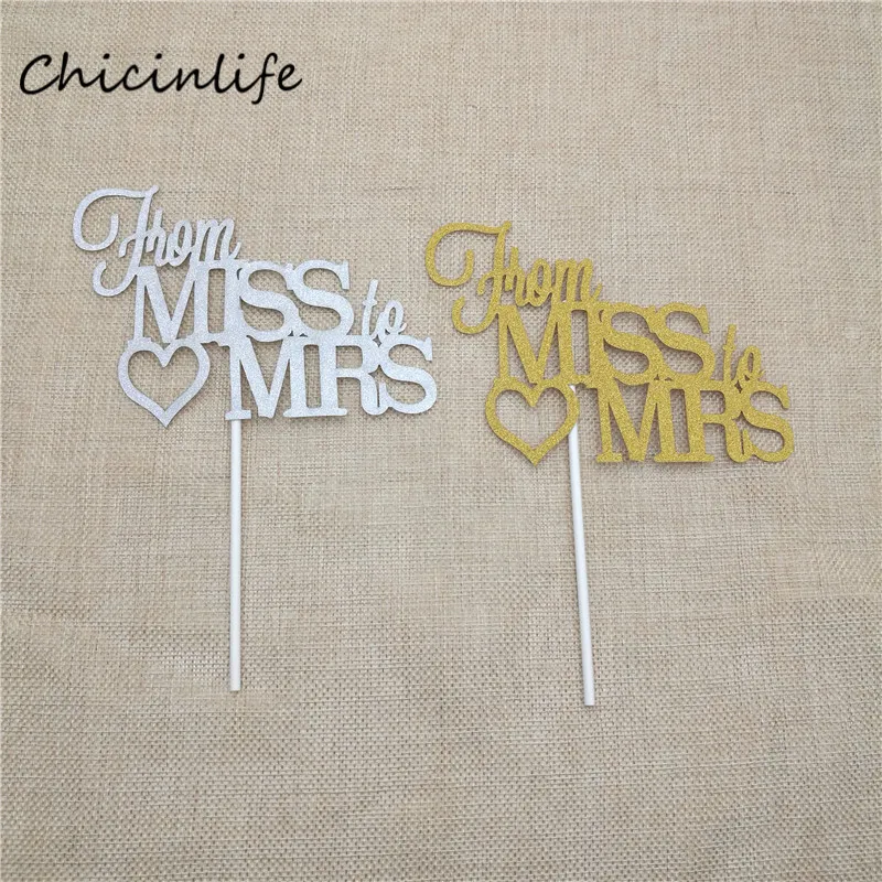 Chicinlife 1 шт. от мисс до миссис свадебный торт Топпер душ аксессуары для торта| |