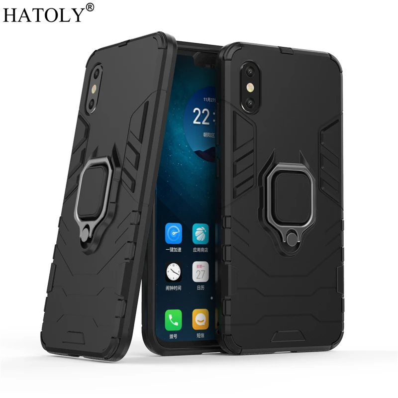 Чехол для Xiaomi Mi 8 Pro чехол резиновый телефона с кольцом на палец защитный жесткий