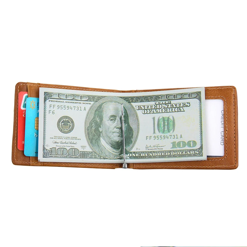 Тонкие туфли из натуральной кожи мужской зажим для денег бумажник Billfold Rfid Бумажник мужской кошелек Билл кошелек для долларов карты Денежные держатель с зажимом для денег деньги чехол