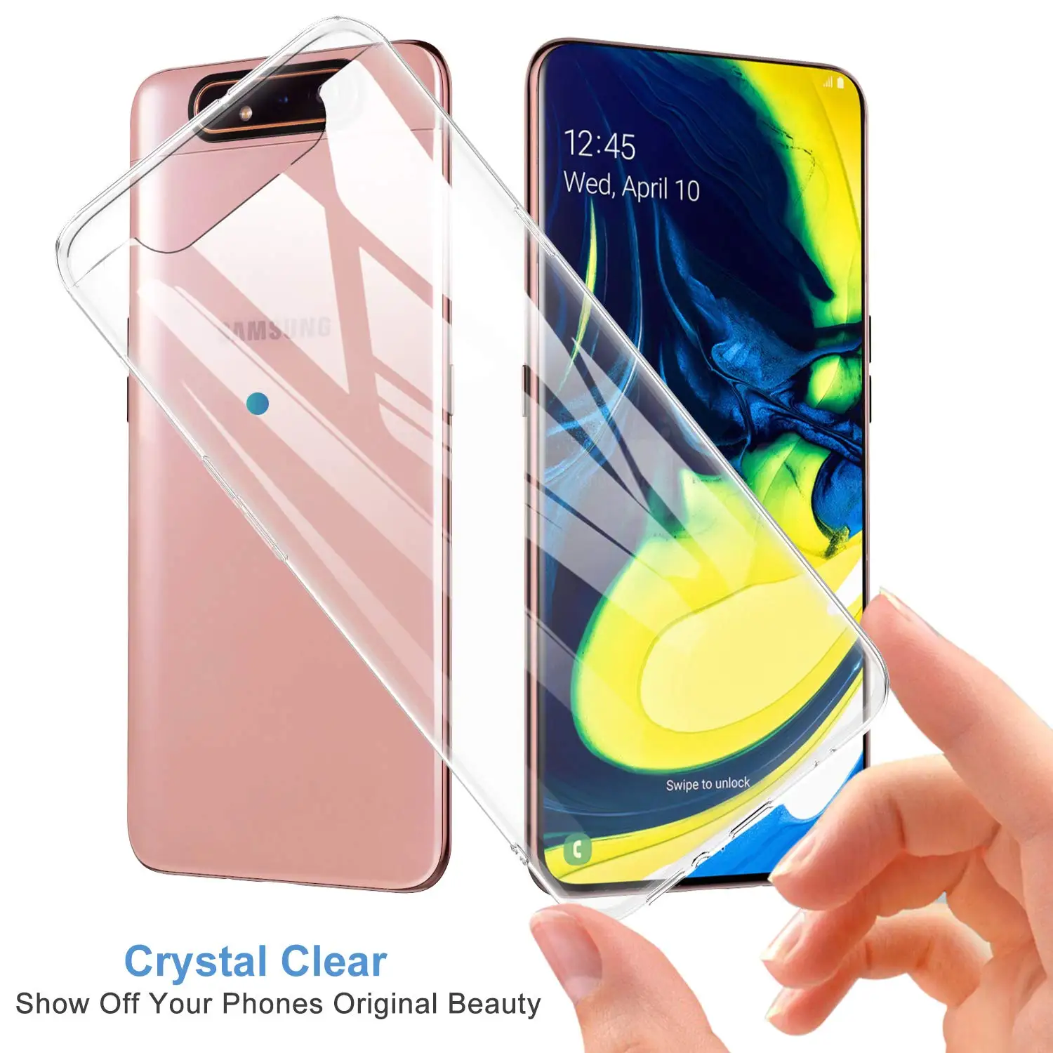 Прозрачный Мягкий Силиконовый ТПУ чехол для samsung Galaxy A80/A90 чехол на заднюю панель мобильного телефона 360 Защитный samsung A80 прозрачная Броня
